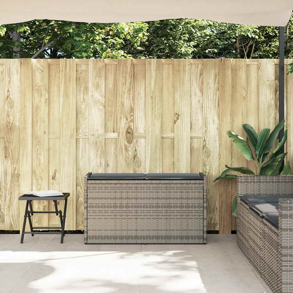 Förvaringsbänk För Utomhusbruk Med Dyna Grå 100 Cm Konstrotting