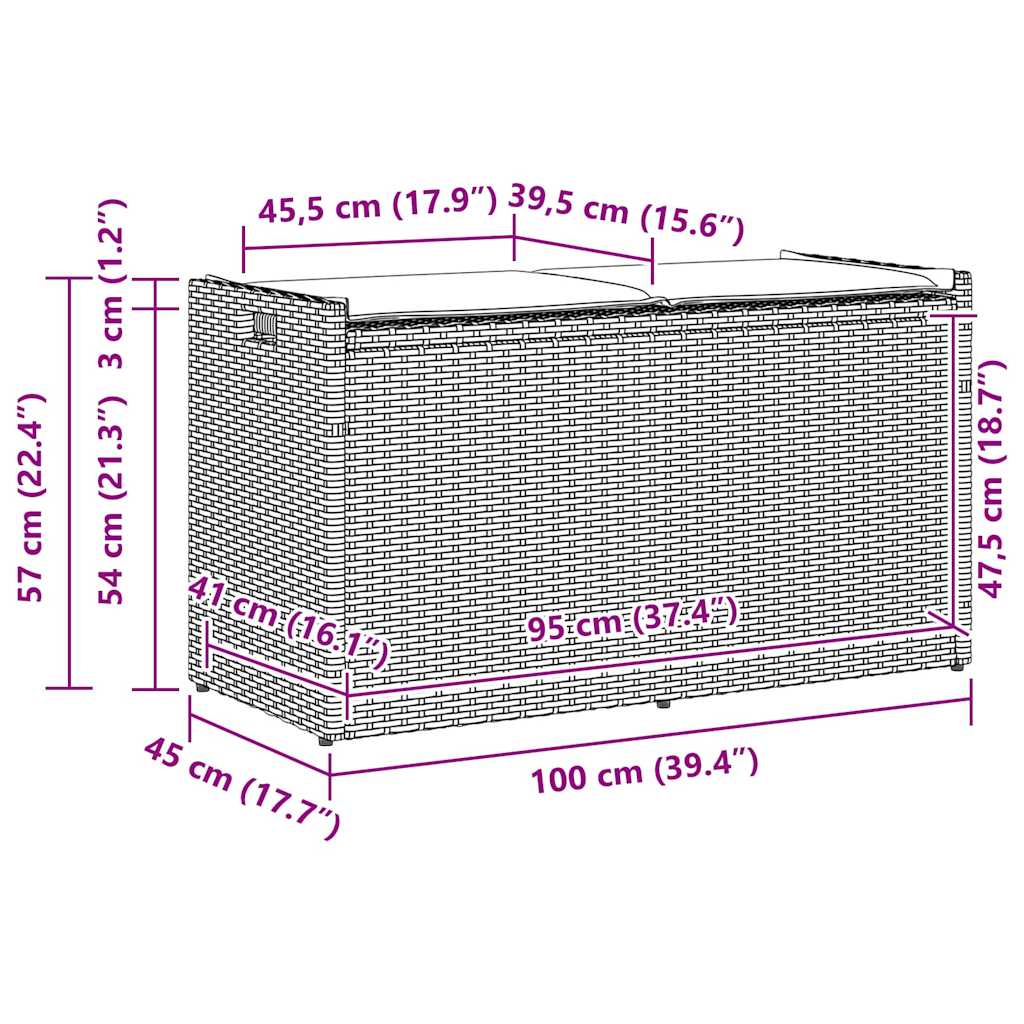 Förvaringsbänk För Utomhusbruk Dyna Beige 100 Cm Konstrotting