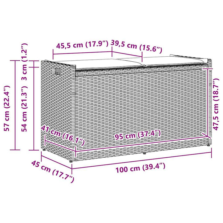 Förvaringsbänk För Utomhusbruk Dyna Beige 100 Cm Konstrotting