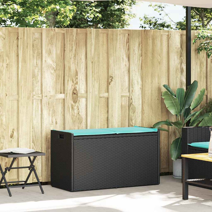 Förvaringsbänk För Utomhusbruk Dyna Svart 100 Cm Konstrotting