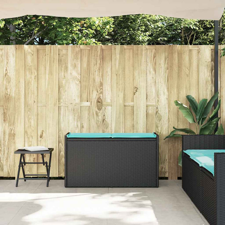 Förvaringsbänk För Utomhusbruk Dyna Svart 100 Cm Konstrotting