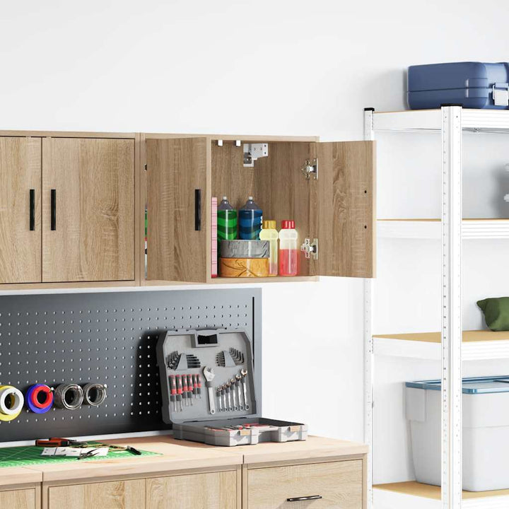 Väggskåp För Garage 2 St, Konstruerat Trä