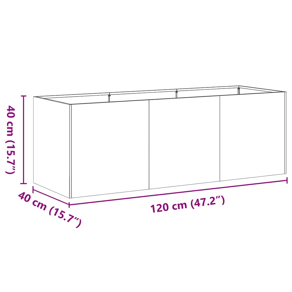 Planteringskärl Rostig 120X40X40 Cm Väderbeständigt Stål