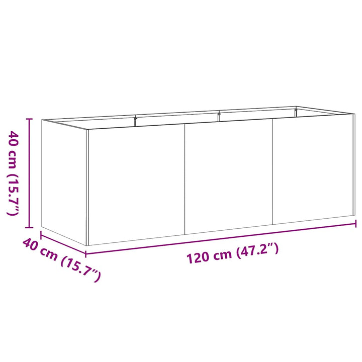 Planteringskärl Rostig 120X40X40 Cm Väderbeständigt Stål
