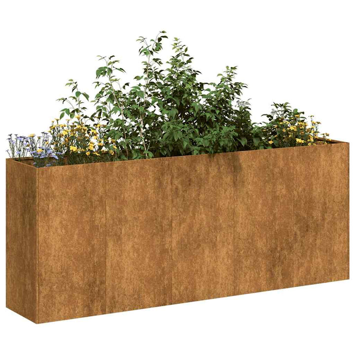 Planteringskärl Rostig 200X40X80 Cm Väderbeständigt Stål