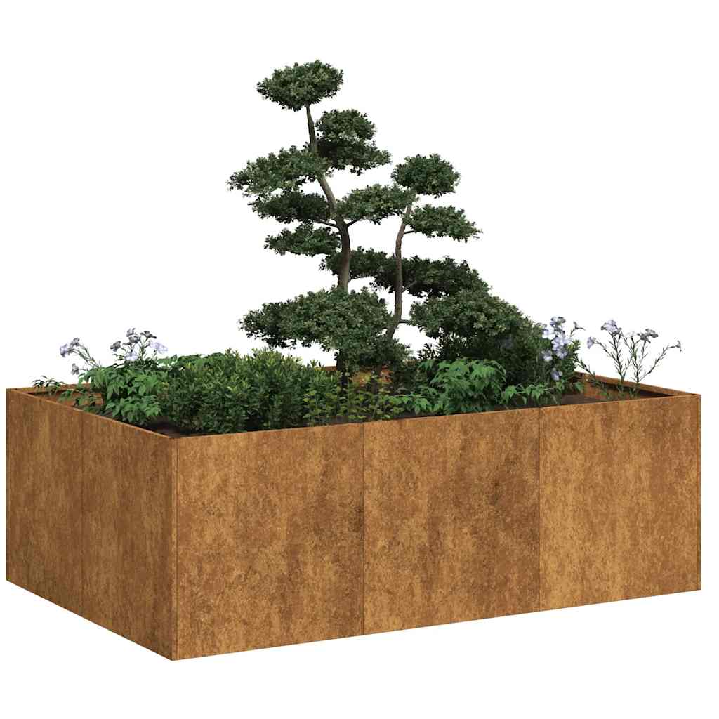 Planteringskärl Rostig 120X80X40 Cm Väderbeständigt Stål