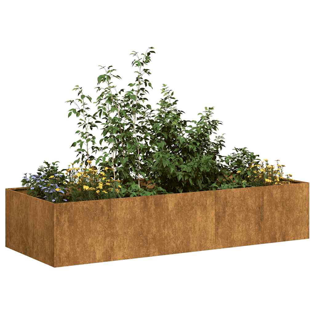 Planteringskärl Rostig 200X80X40 Cm Väderbeständigt Stål