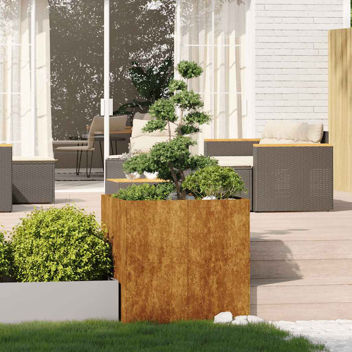Planteringskärl Rostig 80X80X80 Cm Väderbeständigt Stål