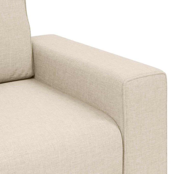 Soffa 3 Pcs Beige 221 X 80 X 82 Cm Linnenblandad Tyg