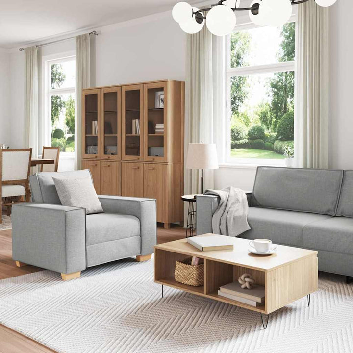 Soffa 3 St Moln Grå Linnenblandad Tyg
