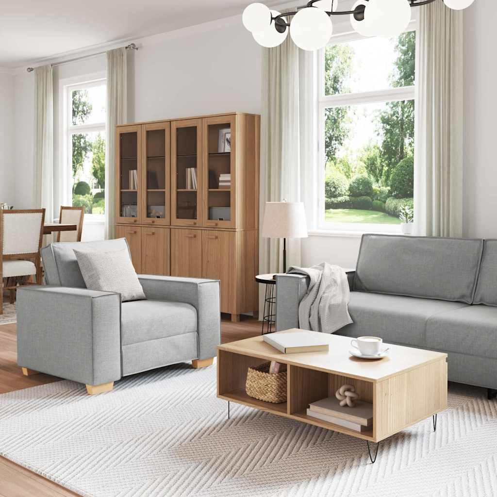 Soffa 3 St Moln Grå Linnenblandad Tyg