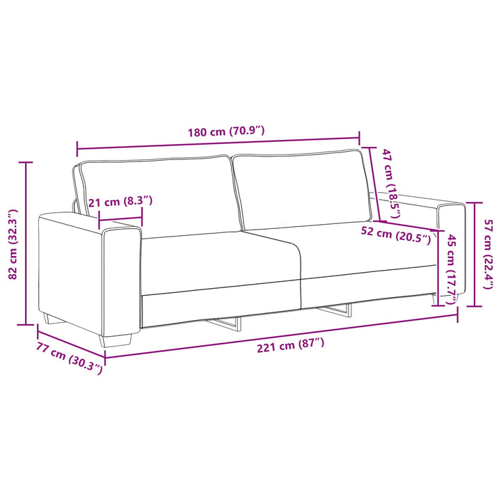 Soffa 2 Pcs Beige 221 X 80 X 82 Cm Linnenblandad Tyg