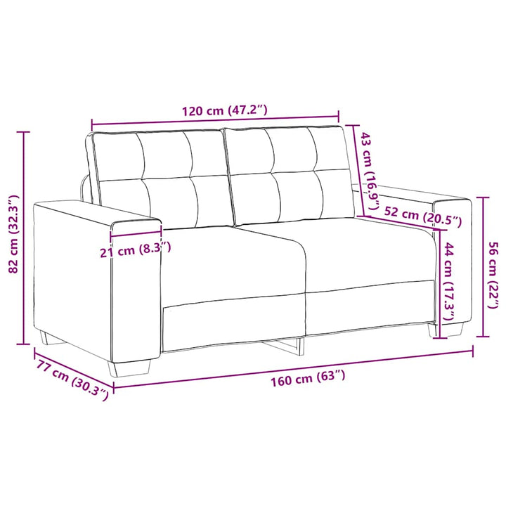 Loveseat Soffa 160X77X82 Cm Tyg