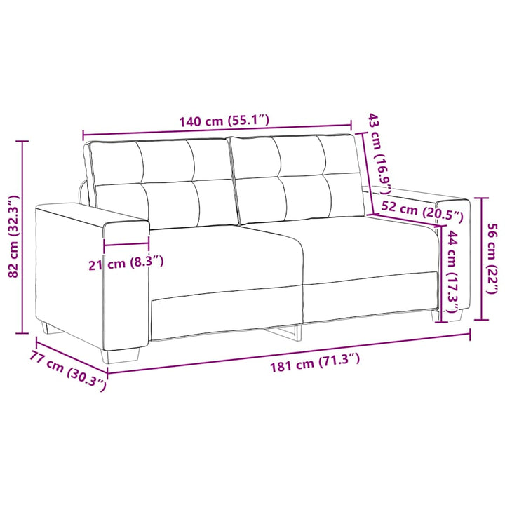 Loveseat Soffa 180X77X82 Cm Tyg