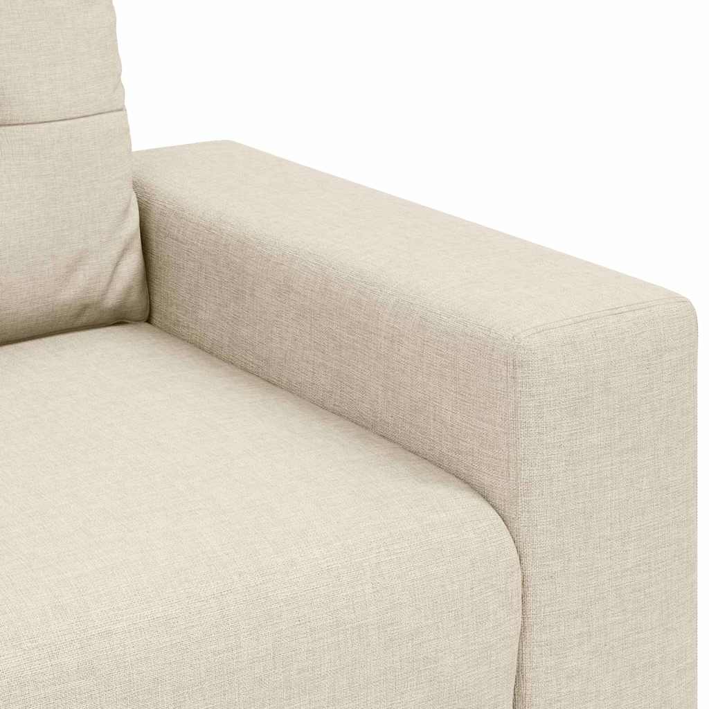 Soffa Med Kudde Med Kudde Beige 220 X 78 X 84 Cm Linne