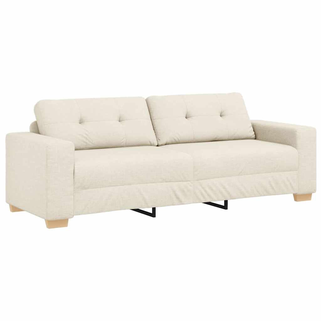 Soffa Med Kudde Med Kudde Beige 220 X 78 X 84 Cm Linne