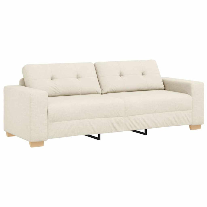 Soffa Med Kudde Med Kudde Beige 220 X 78 X 84 Cm Linne