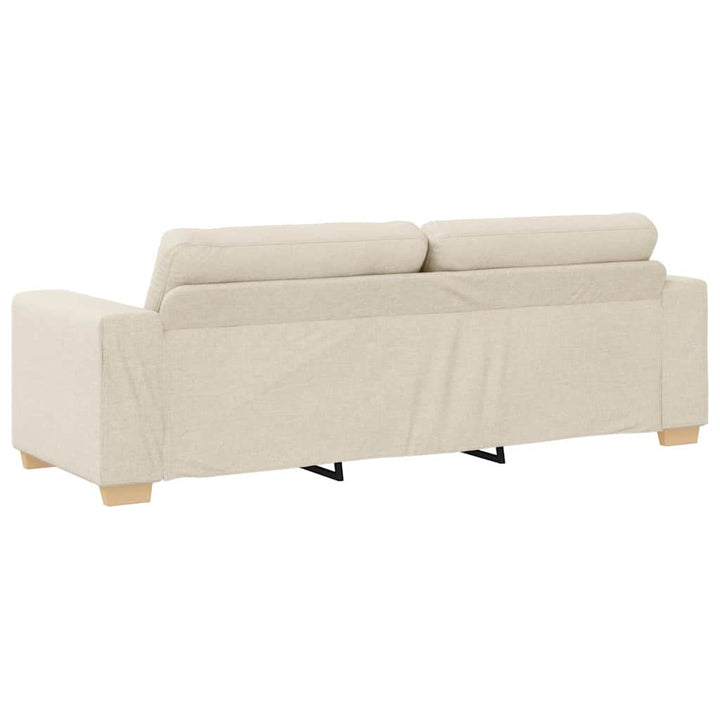 Soffa Med Kudde Med Kudde Beige 220 X 78 X 84 Cm Linne