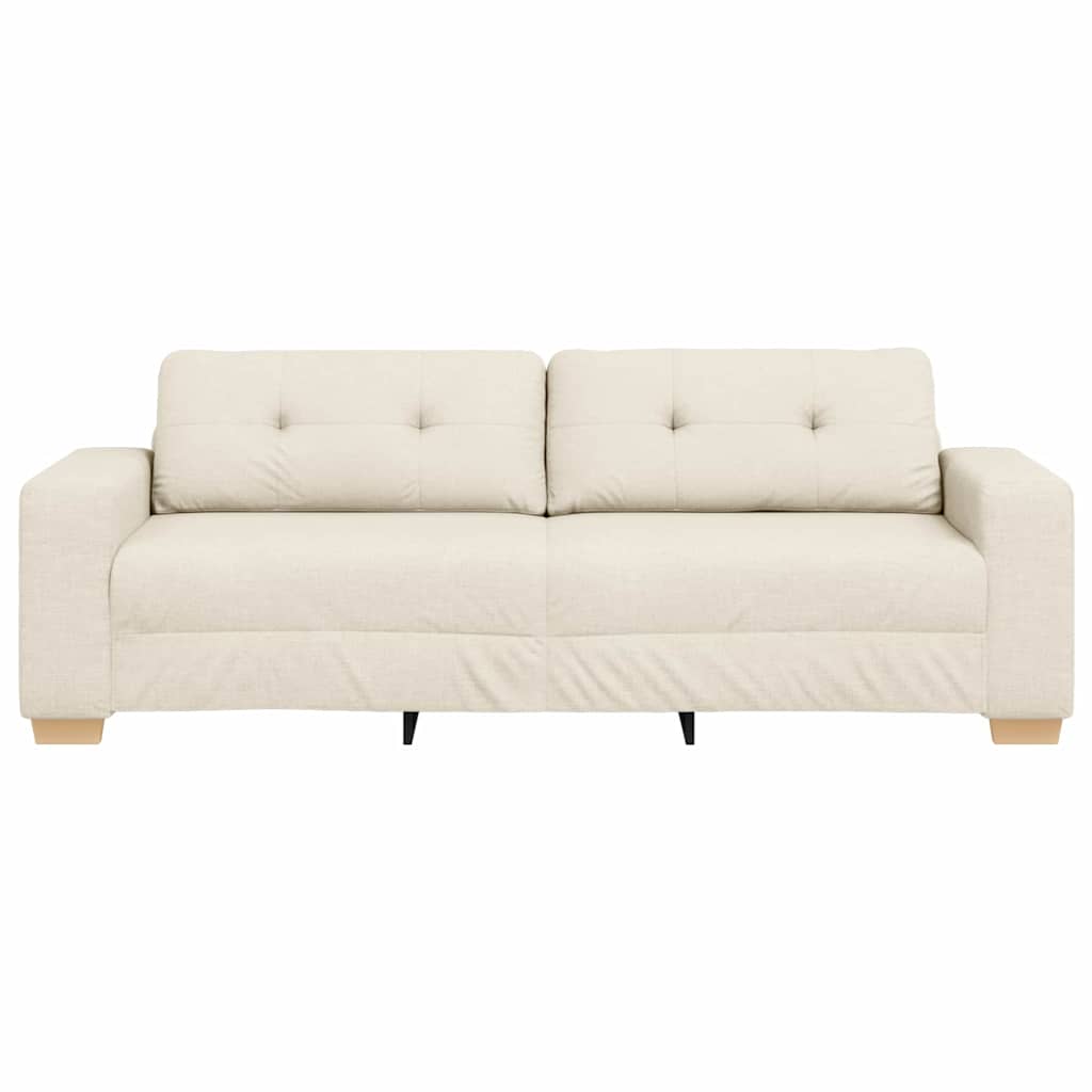 Soffa Med Kudde Med Kudde Beige 220 X 78 X 84 Cm Linne