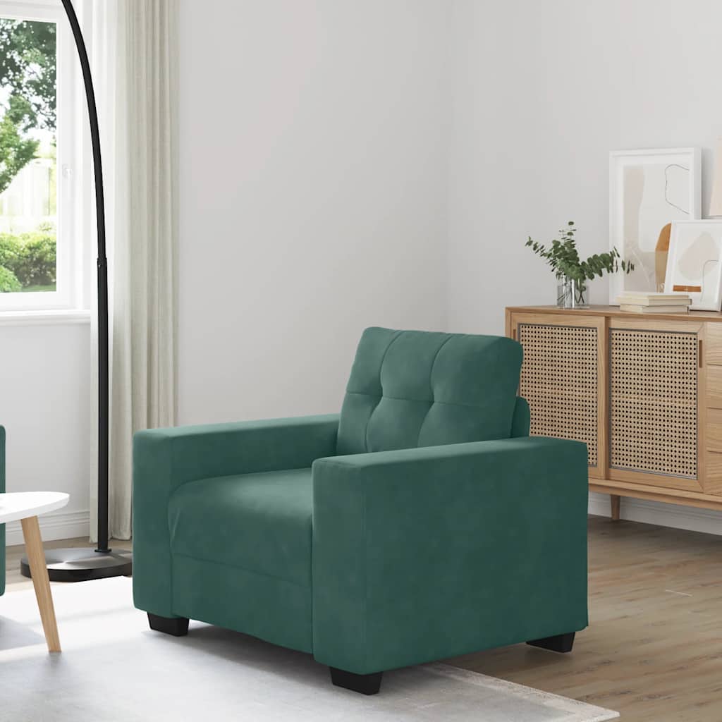 3-Sits Soffa Med Kudde Sammet