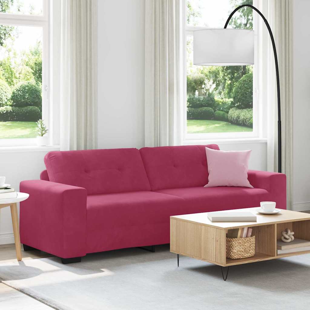 3-Sits Soffa Med Kudde Sammet