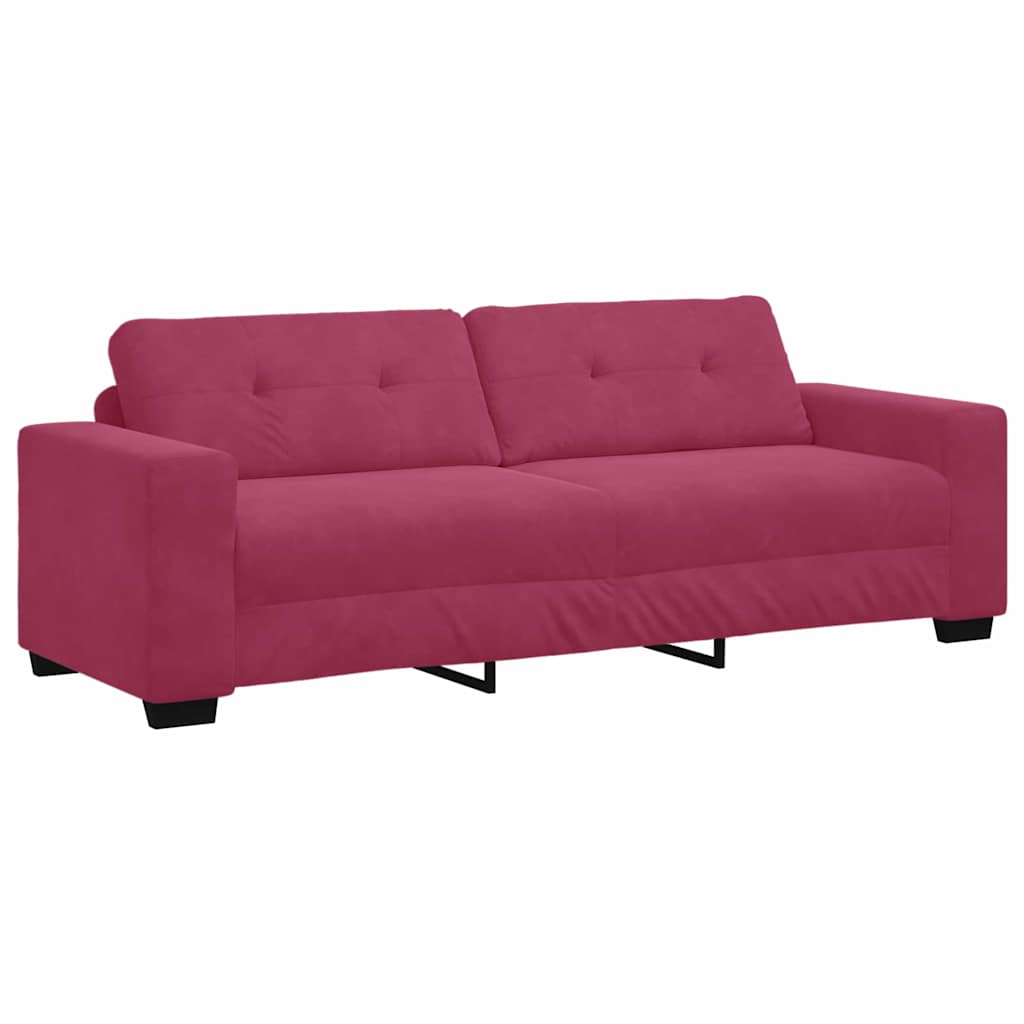3-Sits Soffa Med Kudde Sammet