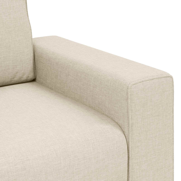 Soffstol Beige 100 Cm Linnenblandad Tyg