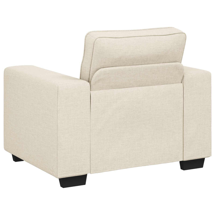 Soffstol Beige 100 Cm Linnenblandad Tyg