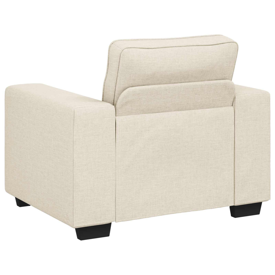 Soffstol Beige 100 Cm Linnenblandad Tyg