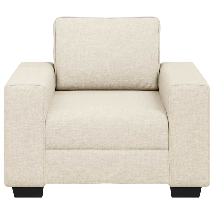 Soffstol Beige 100 Cm Linnenblandad Tyg