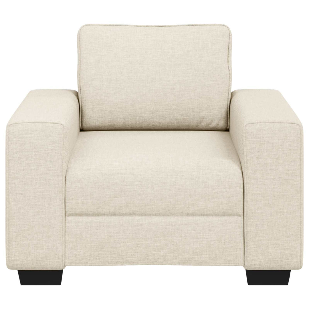 Soffstol Beige 100 Cm Linnenblandad Tyg