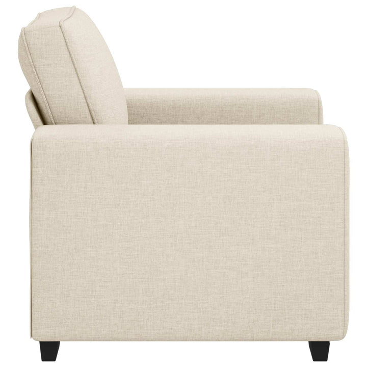 Soffstol Beige 100 Cm Linnenblandad Tyg