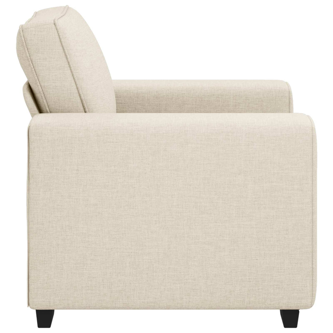 Soffstol Beige 100 Cm Linnenblandad Tyg