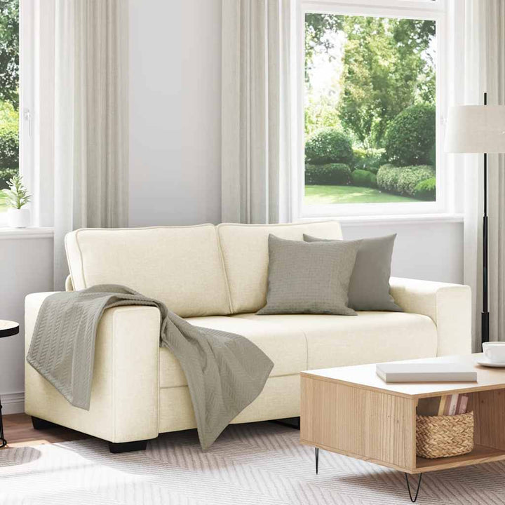 Soffstol Beige 100 Cm Linnenblandad Tyg