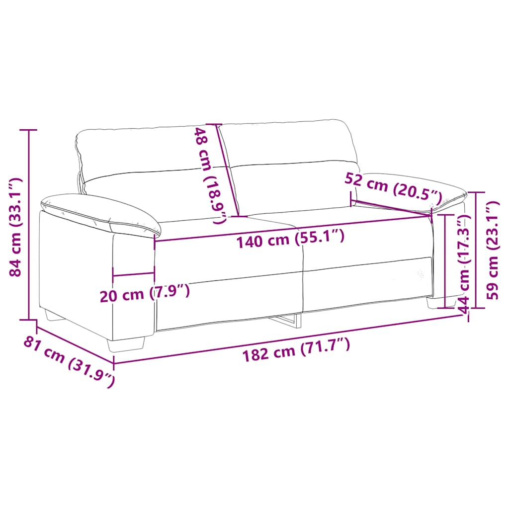 2-Sitssoffa 180X81X84 Cm Konstläder