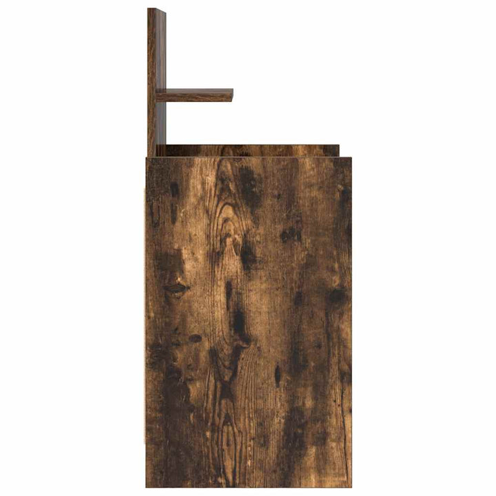 Sängbord Med 2 Lådor Rökt Ek 38X34X80 Cm