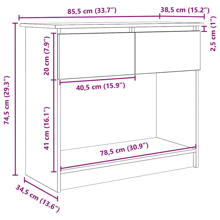 Avlastningsbord Med Lådor 85,5X38,5X74,5 Cm