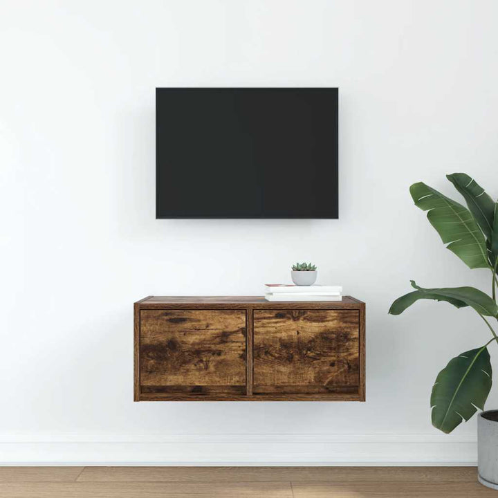 Tv-Bänk Rökt Ek 60X31X25,5 Cm Konstruerat Trä