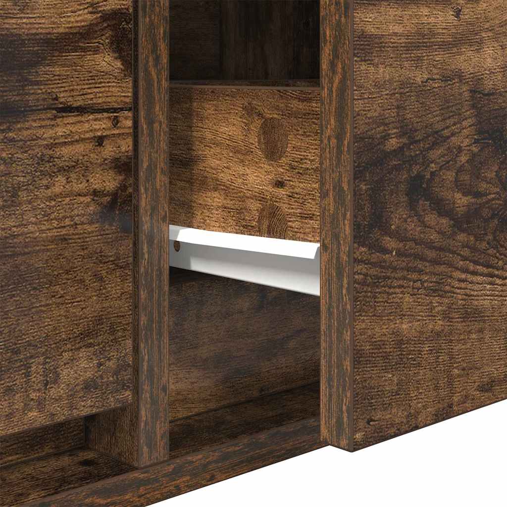 Tv-Bänk Rökt Ek 60X31X25,5 Cm Konstruerat Trä