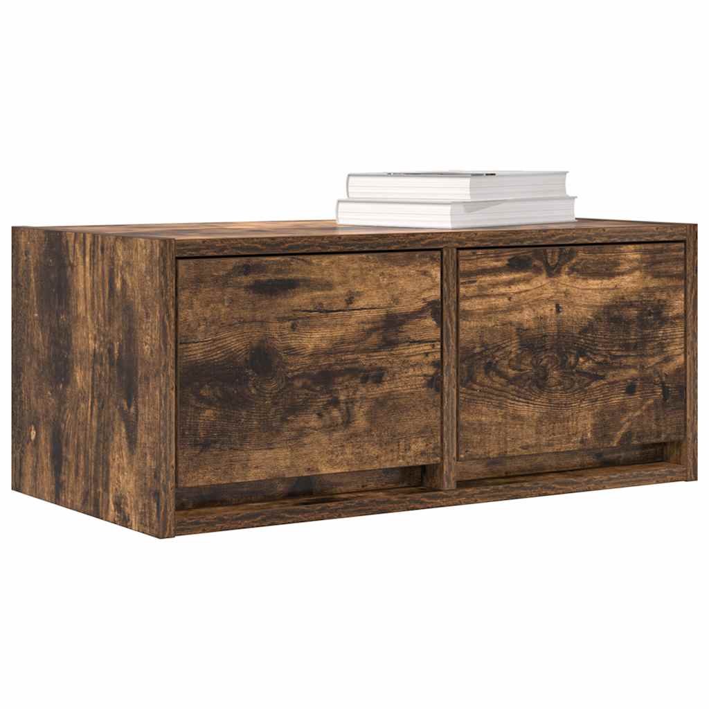 Tv-Bänk Rökt Ek 60X31X25,5 Cm Konstruerat Trä