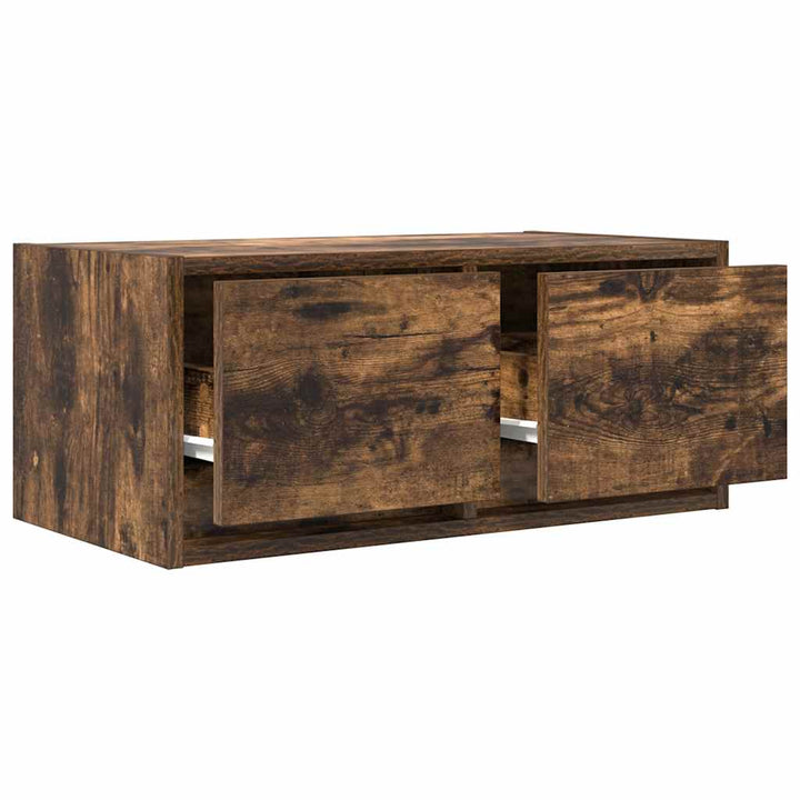 Tv-Bänk Rökt Ek 60X31X25,5 Cm Konstruerat Trä