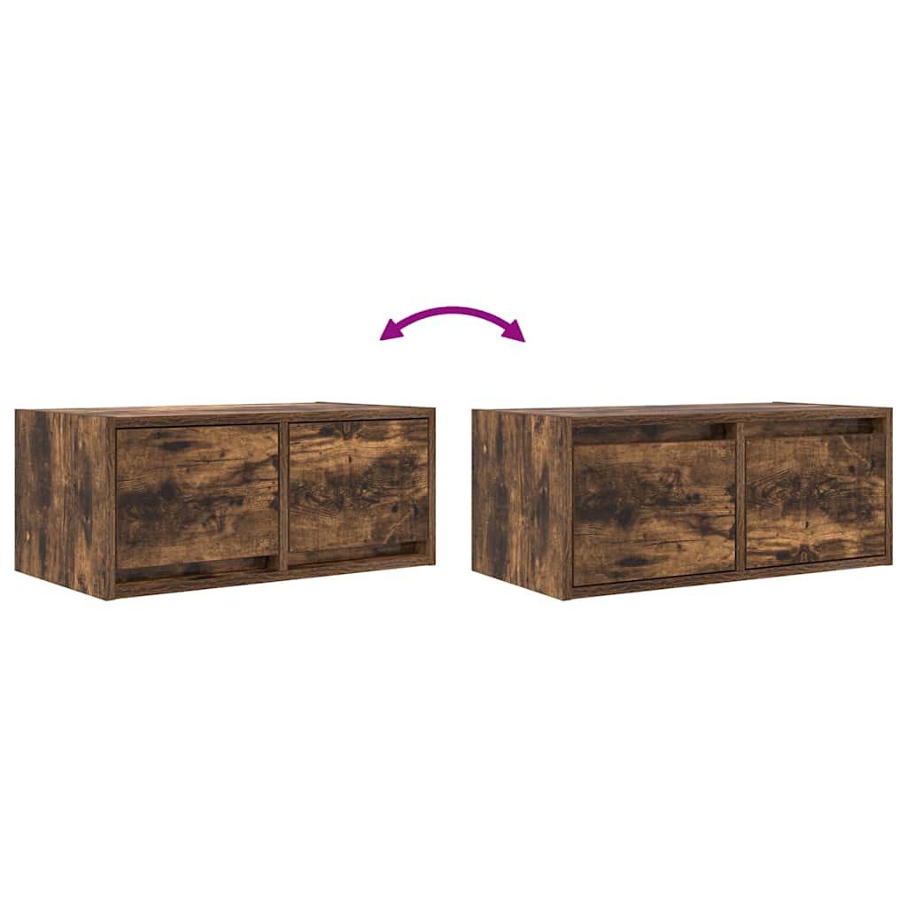 Tv-Bänk Rökt Ek 60X31X25,5 Cm Konstruerat Trä