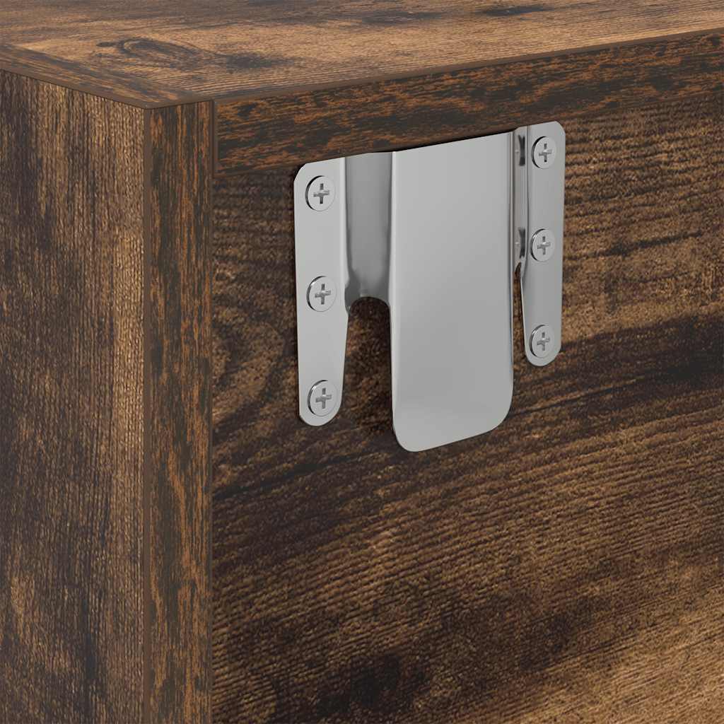 Tv-Bänk Rökt Ek 60X31X25,5 Cm Konstruerat Trä