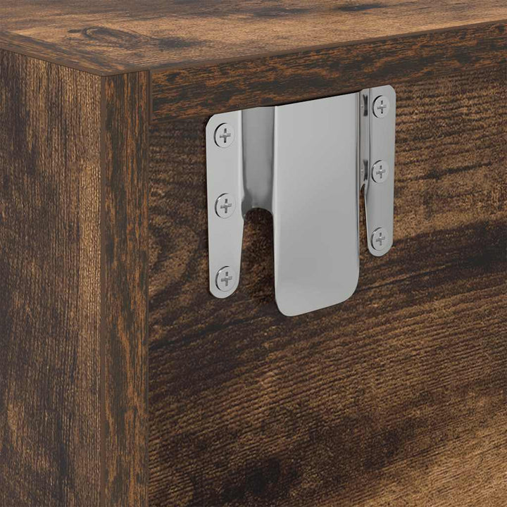 Tv-Bänk Rökt Ek 60X31X25,5 Cm Konstruerat Trä