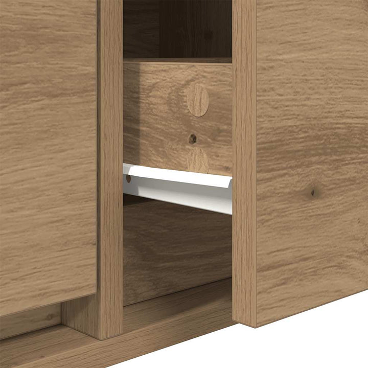 Tv-Bänkar 2 St Hantverksmässig Ek 60X31X25,5 Cm Konstruerat Trä