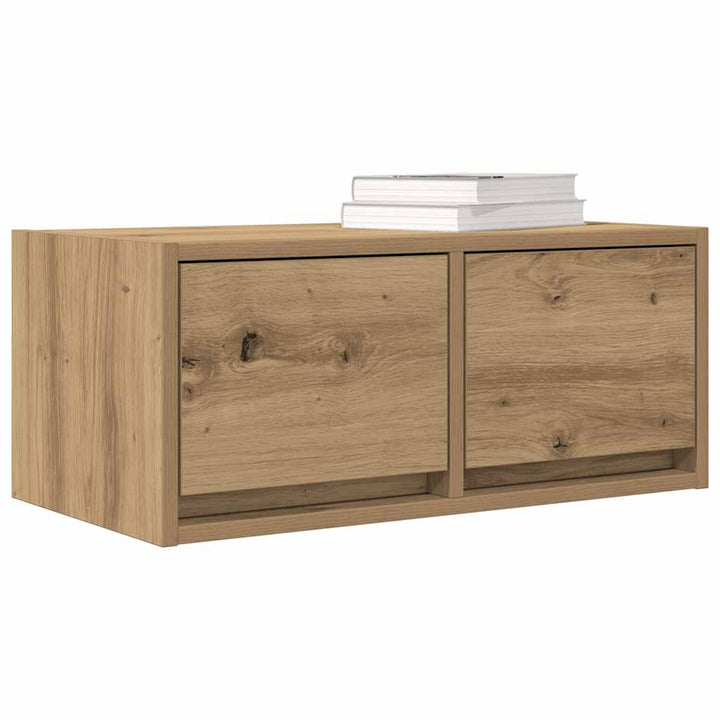 Tv-Bänkar 2 St Hantverksmässig Ek 60X31X25,5 Cm Konstruerat Trä
