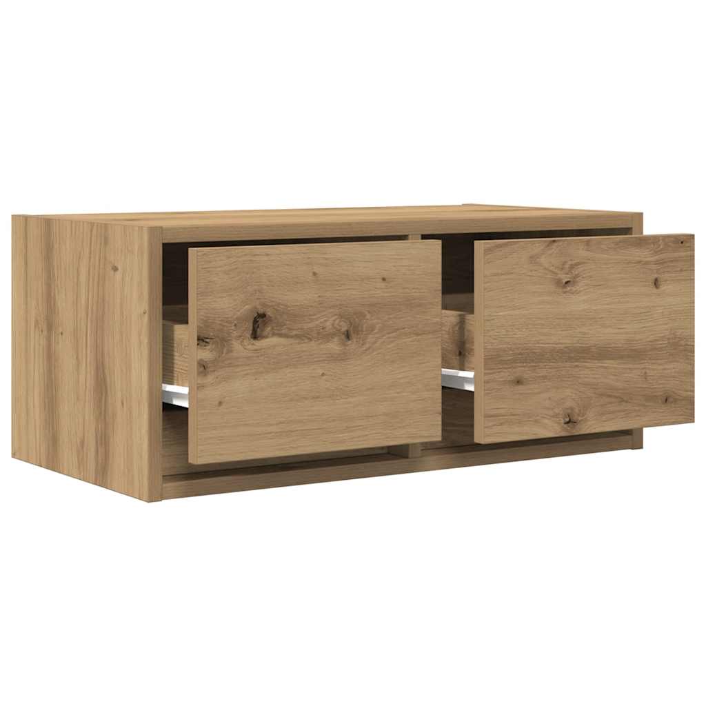 Tv-Bänkar 2 St Hantverksmässig Ek 60X31X25,5 Cm Konstruerat Trä