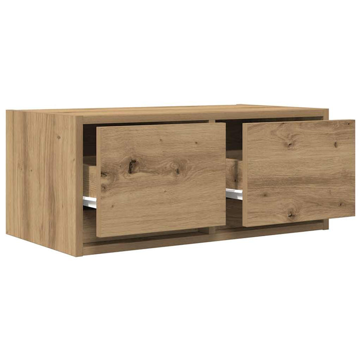 Tv-Bänkar 2 St Hantverksmässig Ek 60X31X25,5 Cm Konstruerat Trä