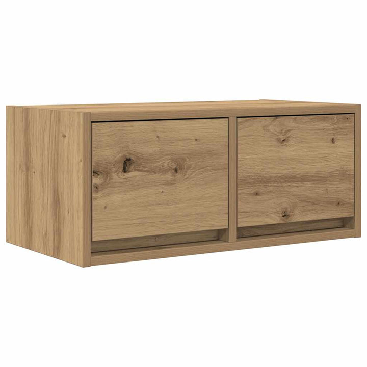 Tv-Bänkar 2 St Hantverksmässig Ek 60X31X25,5 Cm Konstruerat Trä