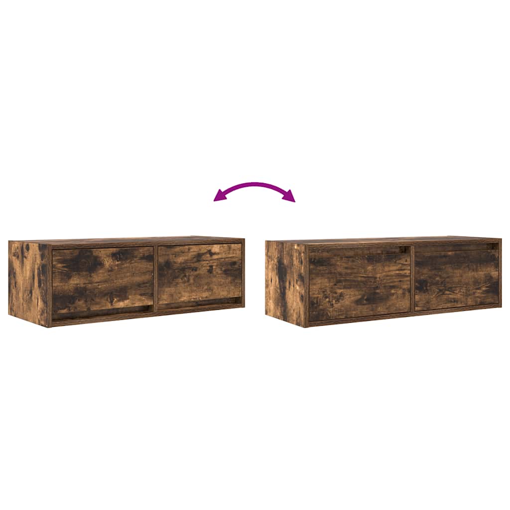 Tv-Bänk Rökt Ek 80X31X25,5 Cm Konstruerat Trä